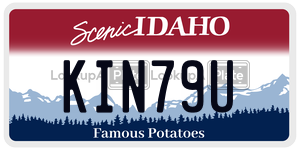 KIN79U  license plate in ID