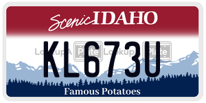 KL673U  license plate in ID