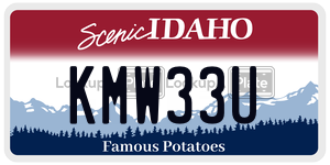 KMW33U  license plate in ID