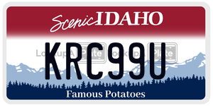 KRC99U  license plate in ID