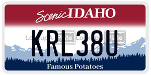 KRL38U  license plate in ID