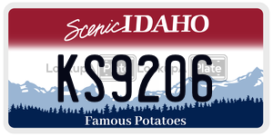 KS9206  license plate in ID
