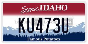 KU473U  license plate in ID