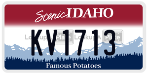 KV1713  license plate in ID