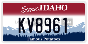KV8961  license plate in ID