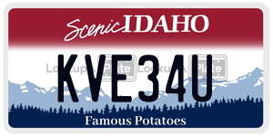 KVE34U  license plate in ID