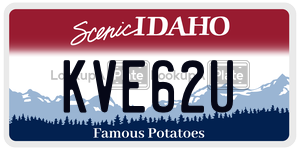 KVE62U  license plate in ID