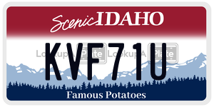 KVF71U  license plate in ID