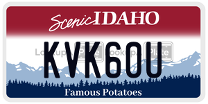 KVK60U  license plate in ID