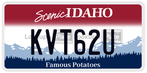 KVT62U  license plate in ID