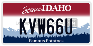 KVW66U  license plate in ID