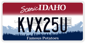 KVX25U  license plate in ID