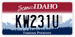 KW231U  license plate in ID