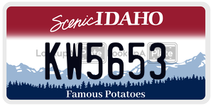 KW5653  license plate in ID