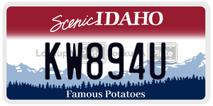 KW894U  license plate in ID