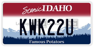 KWK22U  license plate in ID