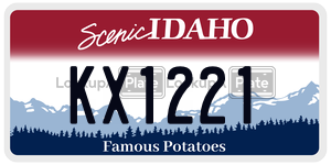 KX1221  license plate in ID