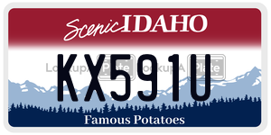 KX591U  license plate in ID