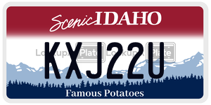 KXJ22U  license plate in ID