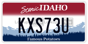 KXS73U  license plate in ID