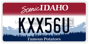 KXX56U  license plate in ID