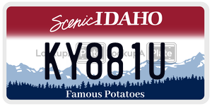 KY881U  license plate in ID