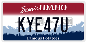 KYE47U  license plate in ID