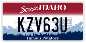 KZV63U  license plate in ID