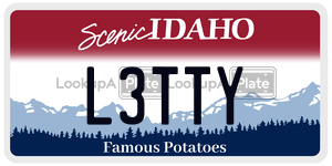 L3TTY  license plate in ID