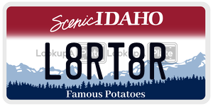 L8RT8R license plate in Idaho