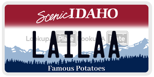 LAILAA  license plate in ID