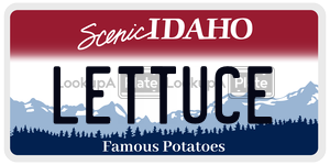 LETTUCE  license plate in ID