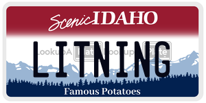 LITNING  license plate in ID