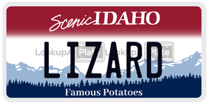 LIZARD  license plate in ID