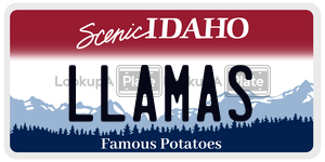 LLAMAS  license plate in ID