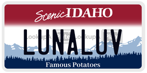 LUNALUV  license plate in ID