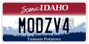 M0DZV4  license plate in ID