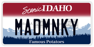 MADMNKY  license plate in ID
