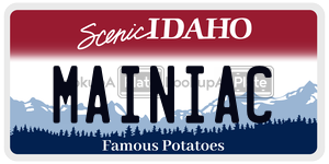 MAINIAC  license plate in ID