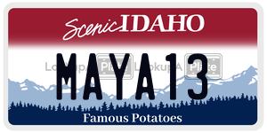 MAYA13  license plate in ID