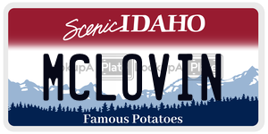 MCLOVIN  license plate in ID