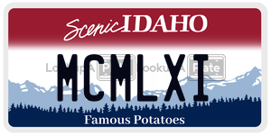 MCMLXI  license plate in ID