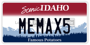 MEMAX5  license plate in ID