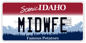 MIDWFE  license plate in ID