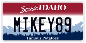 MIKEY89  license plate in ID