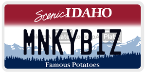MNKYBIZ  license plate in ID