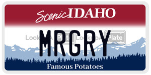 MRGRY  license plate in ID