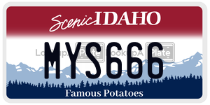 MYS666  license plate in ID