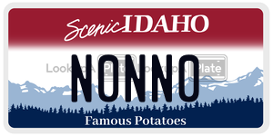 N0NN0  license plate in ID