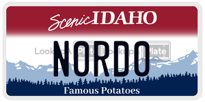 N0RD0  license plate in ID